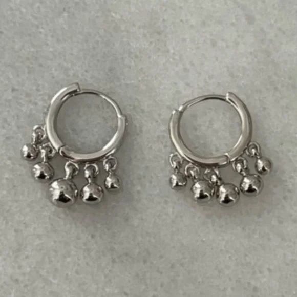 Sterling Silver Ball Round Fringe Huggie Hoop Earrings 

Brand New - Picture 5 of 5